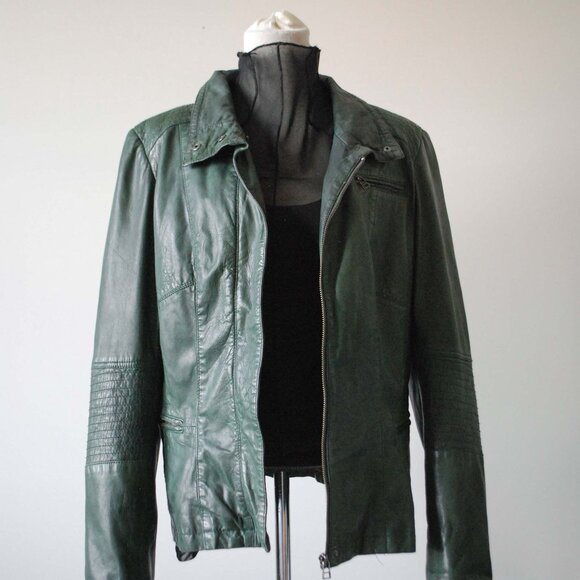 Forest Green Danier Leather Jacket - Picture 9 of 10